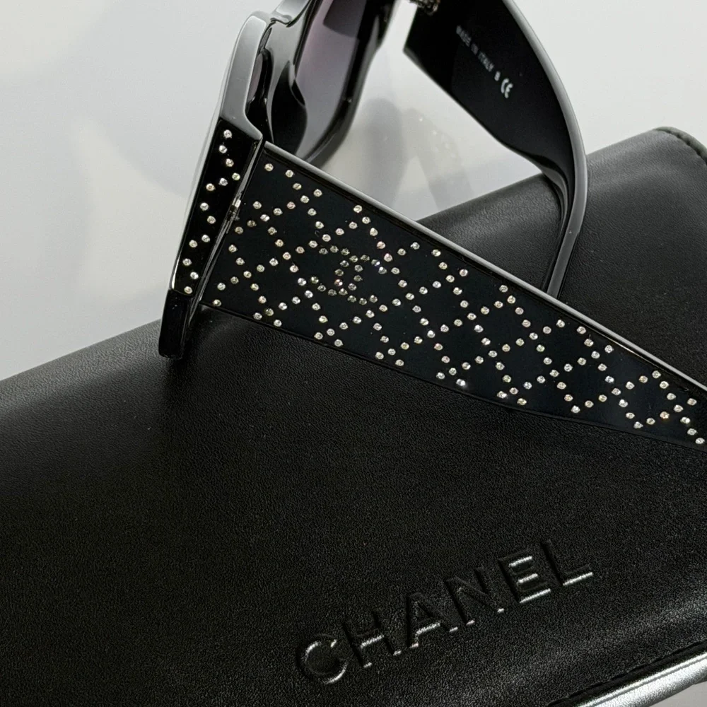 Chanel 5421-B Crystal CC Sunglasses – Black - Picture 7 of 12